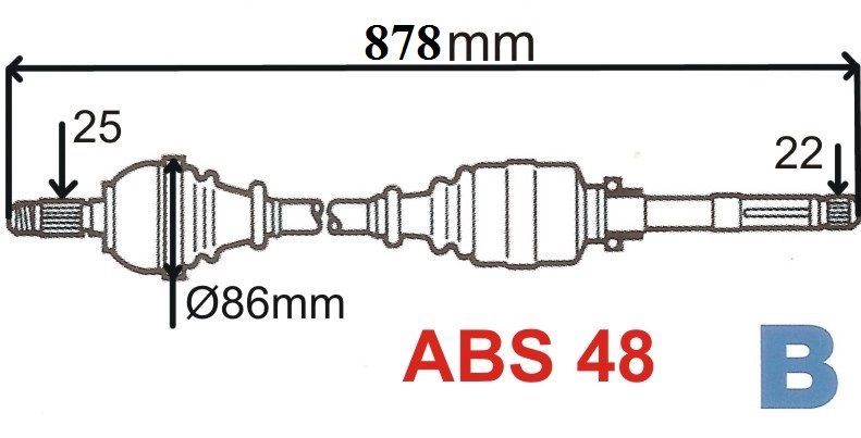 T5141 Z   =T2313 ABS POLOOSA P 306 1.6 16V ABS48 PRAVÁ